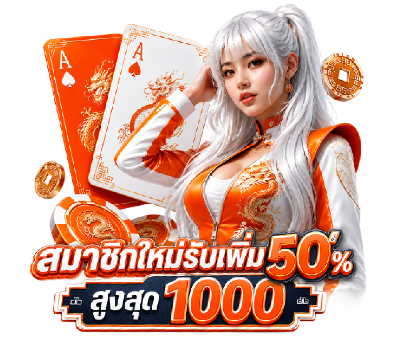 สมาชิกใหม่รับเพิ่ม 50% สูงสุด 1000
