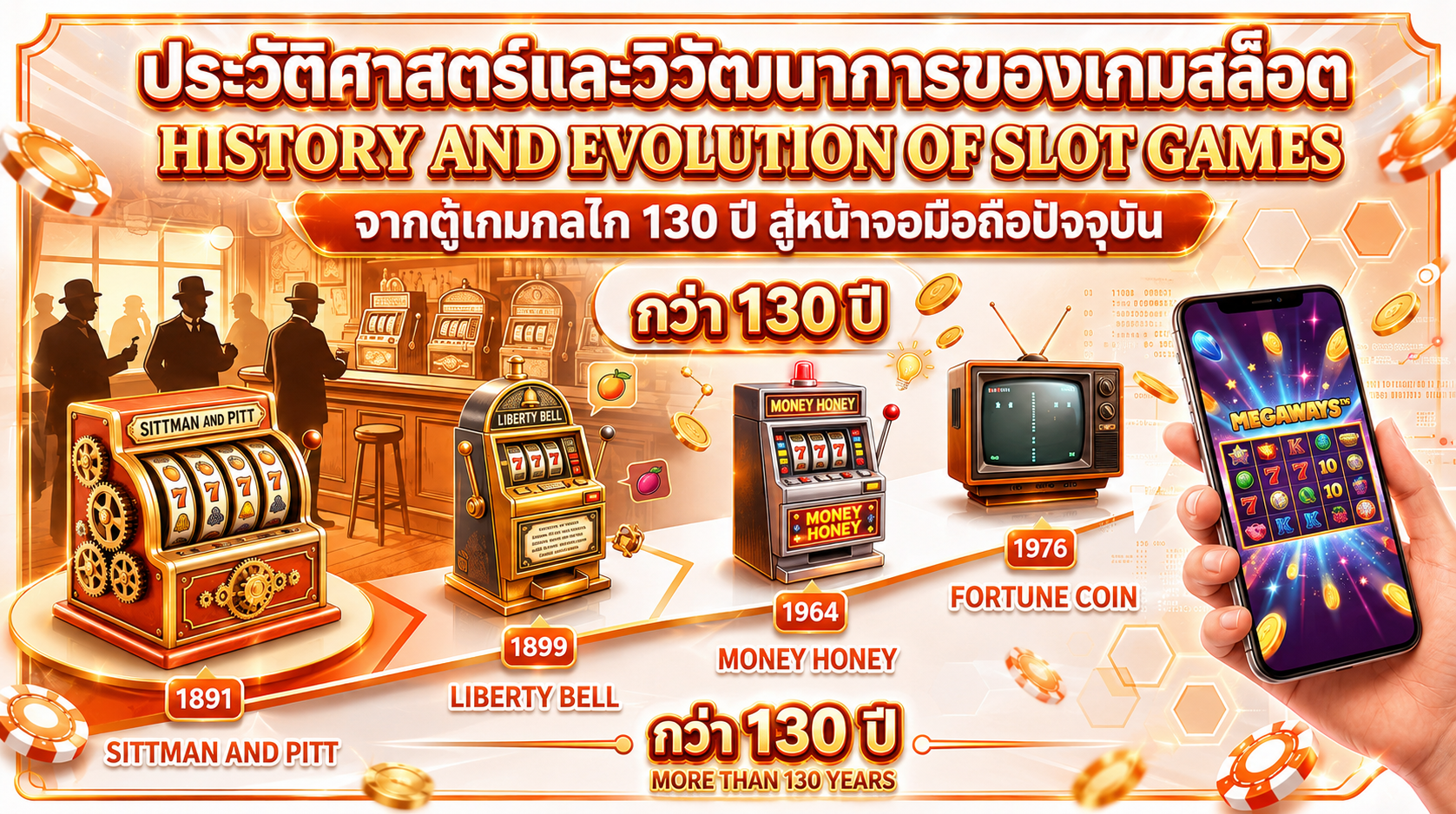ประวัติศาสตร์และวิวัฒนาการของเกมสล็อต