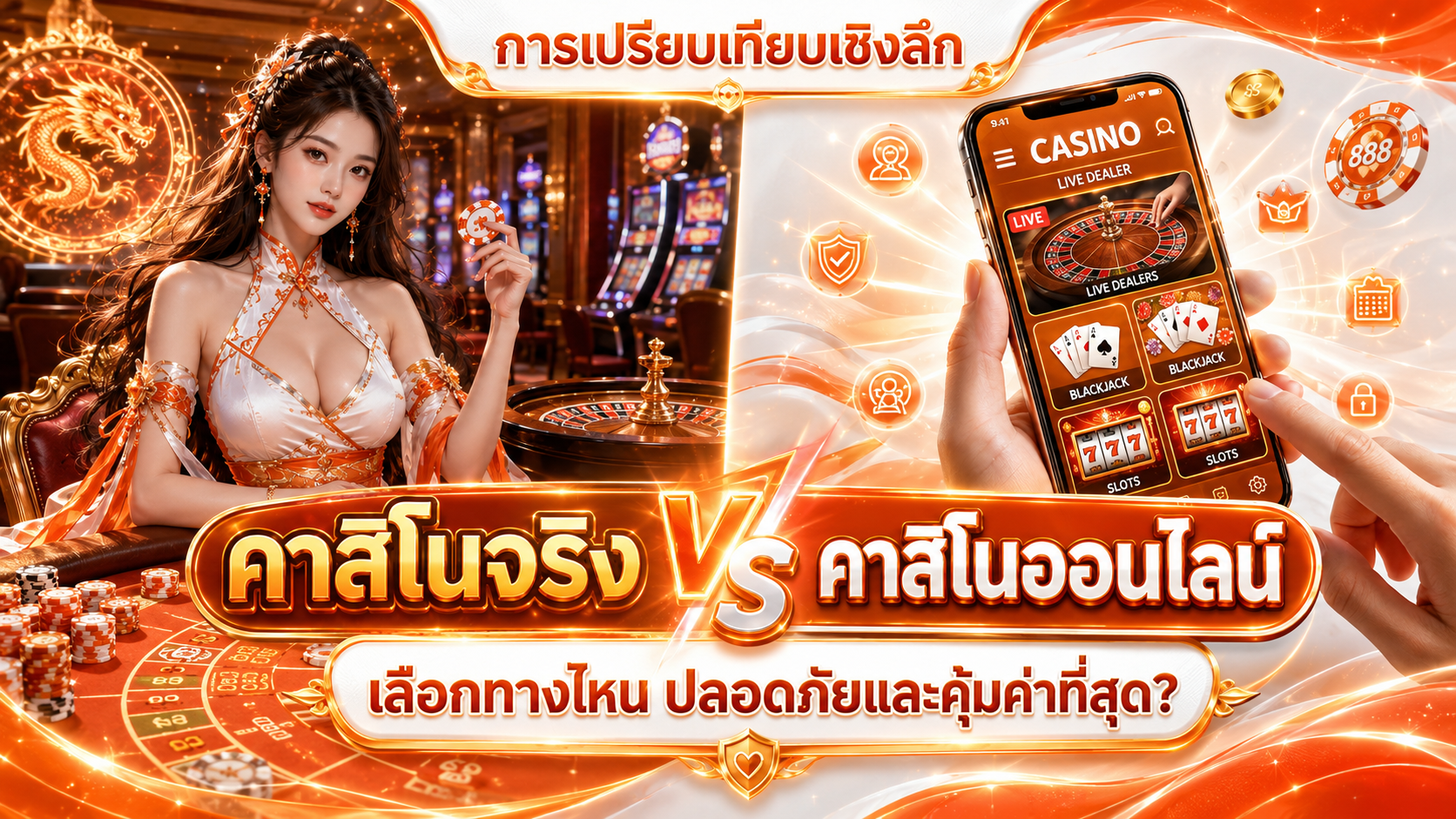 คาสิโนจริง vs ออนไลน์: เลือกเดิมพันทางไหน ให้คุ้มค่าและปลอดภัยสูงสุด