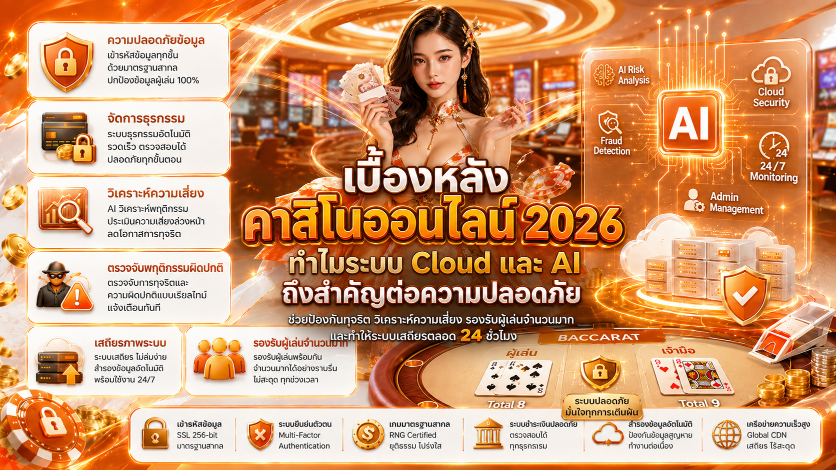 เบื้องหลังคาสิโนออนไลน์ 2026: ทำไมระบบ Cloud และ AI ถึงสำคัญต่อความปลอดภัย
